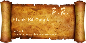 Plank Róbert névjegykártya